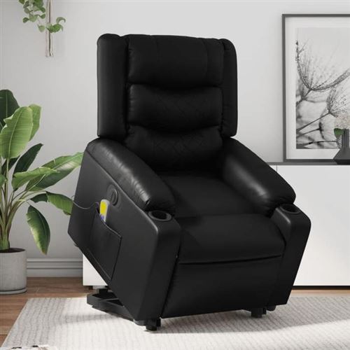 Non Communiqué Noir Vidaxl Fauteuil De Relaxation, Massage, Inclinable Électrique Similicuir