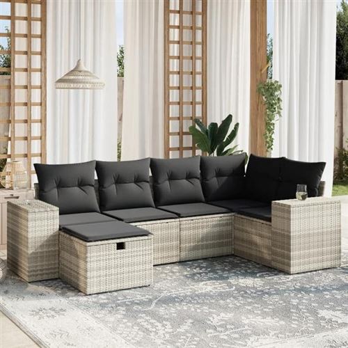 Non Communiqué Gris Vidaxl Salon De Jardin Avec Coussins 6 Pcs, Canapés De Terrasse, Ensemble De Meubles De Patio, Mobilier D'extérieur, 3264418