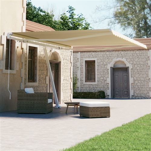 vidaXL Auvent manuel rétractable sur pied 400x300 cm Crème3069537