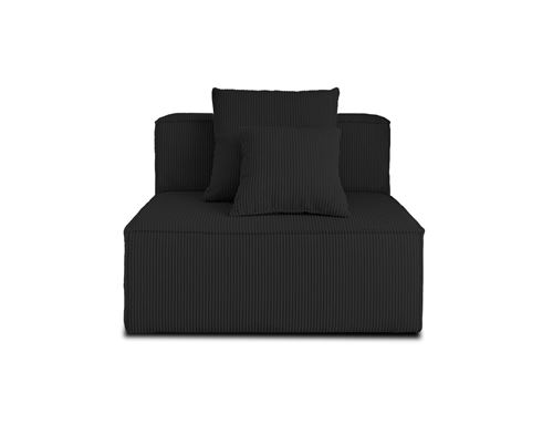 Non Communiqué Noir Colombine - Module D'assise - En Velours Côtelé