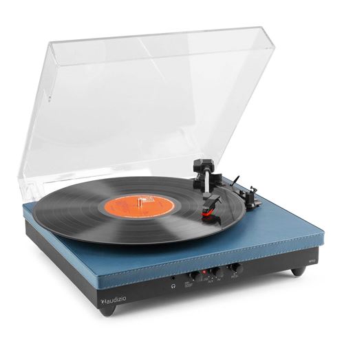 Audizio RP113D Tourne-disque avec entr&eacute;e/sortie BT Bleu fonc&eacute; - Platines disque