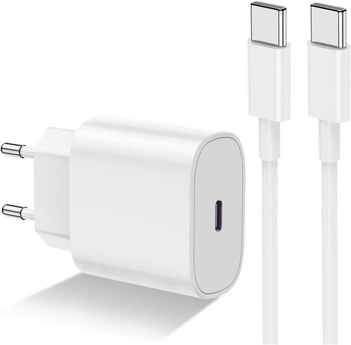 Chargeur Blanc Rapide 20W + Cable USB C pour Samsung S24 / S24 Plus / S24 Ultra / S23 FE / A54 / A55 / A15 / A35 / S23 Plus /S23 Ultra / S22 / S21 FE / S21 / A53 - Little Boutik®