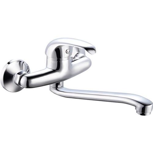 Rousseau Gris Robinet Mitigeur De Cuisine Mambo - Sans Douchette - Chromé - Image 3