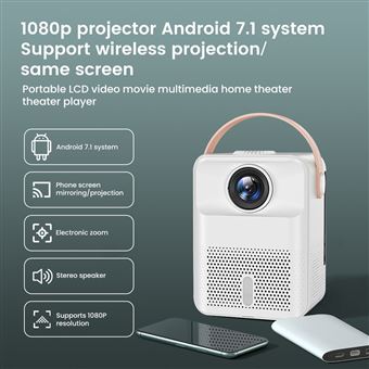 Vidéoprojecteur WiFi Bluetooth - Native 1080P Full HD Portable