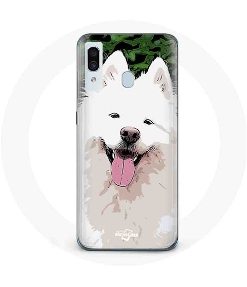 Coque pour Samsung Galaxy A20 Samoyède Blanc Race de chiens Maniacase