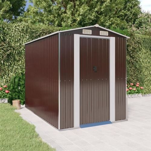 Vidaxl - Abri de jardin Marron fonc&eacute; 192x274x223 cm Acier galvanis&eacute;