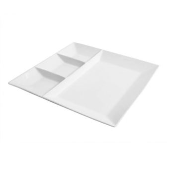 Lot De 6 Assiettes Plates En Céramique Blanche - Diamètre 25.4 Cm - Bords Relevés - Micro-ondes Et Lave-vaisselle