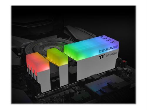 Thermaltake TOUGHRAM RGB - DDR4 - kit - 16 Go: 2 x 8 Go - DIMM 288 broches - 3600 MHz / PC4-28800 - CL18 - 1.35 V - mémoire sans tampon - non ECC - blanc