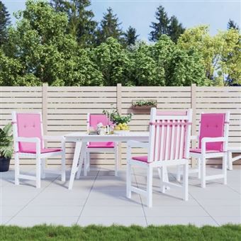 vidaXL Coussins de chaise à dossier bas lot de 4 rose tissu 361335 - 1