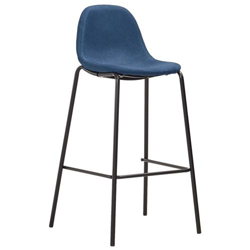 vidaXL Chaises de bar 4 pcs Bleu Tissu