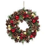 Couronne de Noël Soir 35cm Vert & Rouge