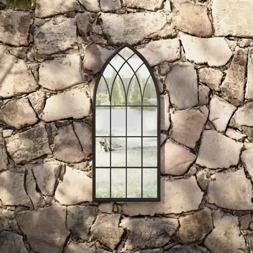 Vidaxl Noir Miroir De Jardin - 70 X 30 Cm - Image 2