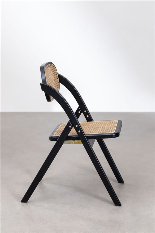 Chaise pliante en vinyle, Chaise pliante confortable, Chaise pliante noire