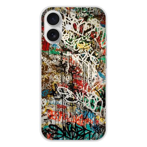 Coque en silicone imprimée compatible Apple iPhone 16 Graffiti 1