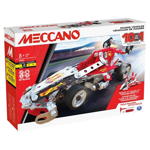 Non Communiqué Rouge Meccano Véhicules De Course 10 En 1