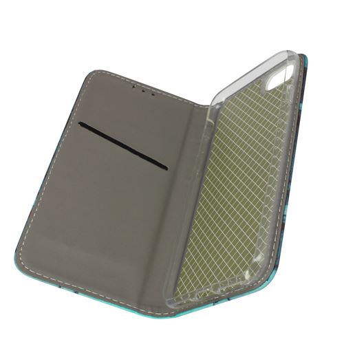 Avizar Étui pour iPhone 8 7 et SE 2020 Motif Marbre Clapet Magnétique Bleu turquoise