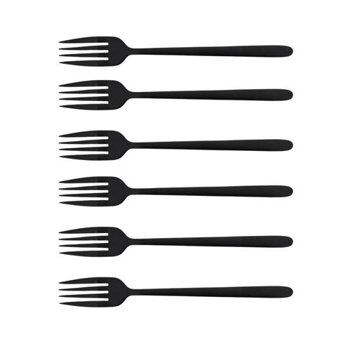Non Communiqué Inox Fourchette De Table Anuradha Noire (Lot De 6) - Jean Dubost - Noir - Acier Ydable (Inox)