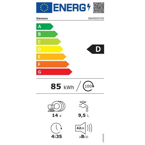 Lave-vaisselle intégrable 60 cm sous plan 14 couverts 42 dB - Sn45es57ce -  Tous les lave-vaisselle BUT