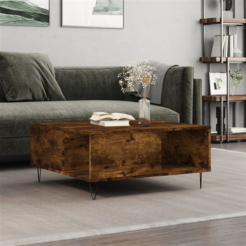 VIDAXL - Table basse - Chêne fumé - 80x80x36,5 cm - Image 2