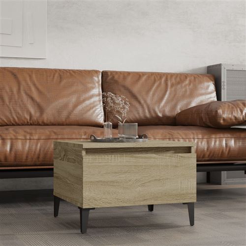 vidaXL - Table d'appoint - Sonoma Chêne - 50x46x35 cm - Image 2