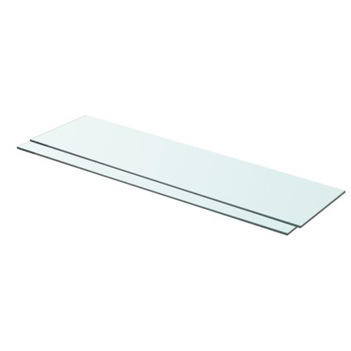 vidaXL Panneaux d'étagère 2 pcs Verre Transparent 80 x 20 cm