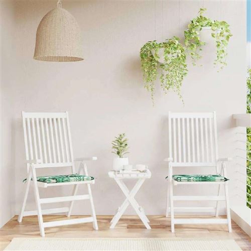 Vidaxl Coussins De Chaise Lot De 2 - Motif Feuilles - Image 3