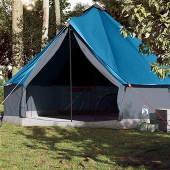 Tente familiale tipi 10 personnes bleu imperméable - 1