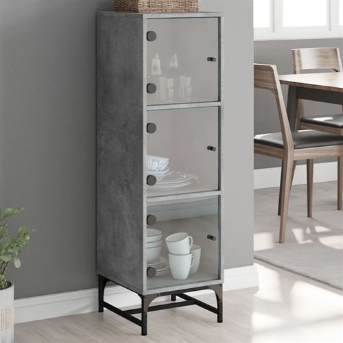 Vidaxl Gris Buffet Portes Verre 836563 - Image 3