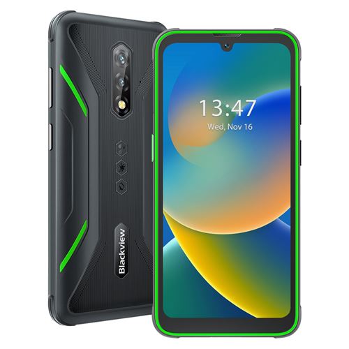 Smartphone Robuste Blackview BV5200 Pro 6,1 4Go+64Go/TF 512Go 13MP+8MP 5180mAh Android 12 IP68&IP69K NFC/Face ID/Dual SIM 4G+5G Wi-FI - Vert