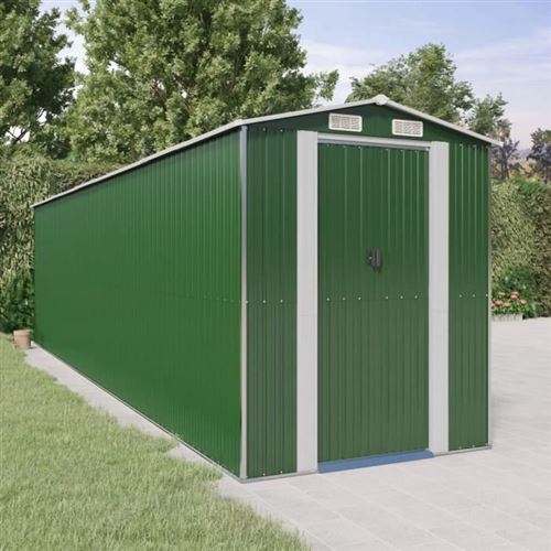 Vidaxl - Abri de jardin Vert 192x772x223 cm Acier galvanis&eacute;