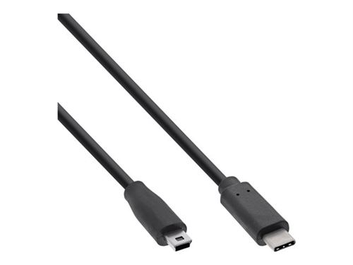 InLine - Câble USB - USB-C (M) pour mini USB type B (M) - USB 2.0 - 0.5 A - 5 m - noir