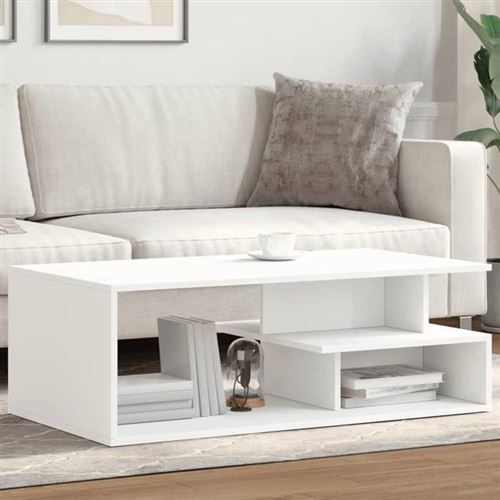 vidaXL - Table basse - 102x55x35 cm - Blanc - Image 2