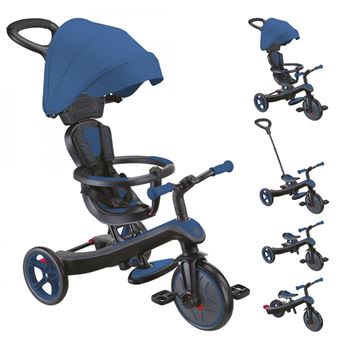 Globber - Tricycle évolutif pour bébé EXPLORER 4 en 1 - Bleu marine
