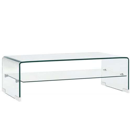 Non Communiqué Transparent Table Basse Clair 98X45x31 Cm Verre Trempé