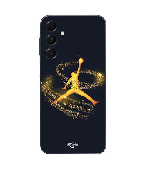 Coque Samsung Galaxy A16 Jordan logo poudre filante dorée Maniacase