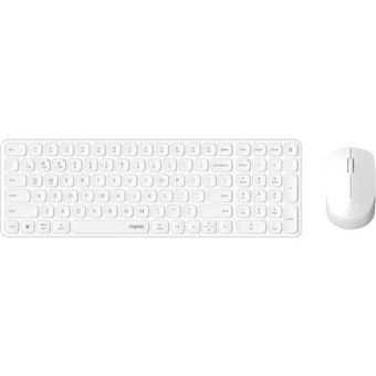 Ensemble Clavier-Souris - RAPOO - 9310M - Sans-fil - Multimode - Ultra-Slim - Blanc - 1
