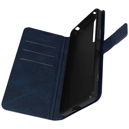 Étui pour Sony Xperia 1 IV Portefeuille Support Vidéo Double Languette Magnétique Avizar Bleu Nuit