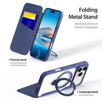 Pour IPhone 17 Type De Dessin Fentes Pour Cartes Couverture En Cuir Avec Support à Anneau - Noir - Chine Étui Pour Téléphone Et étui Pour Téléphone Portable Prix
