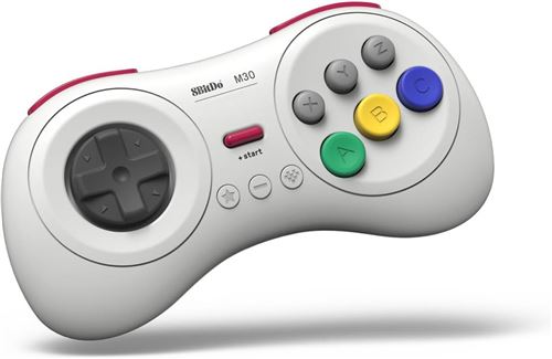 8bitdo Manette Bluetooth 8 boutons M30, couleur Blanche/White compatible sur Switch, Android pour PC