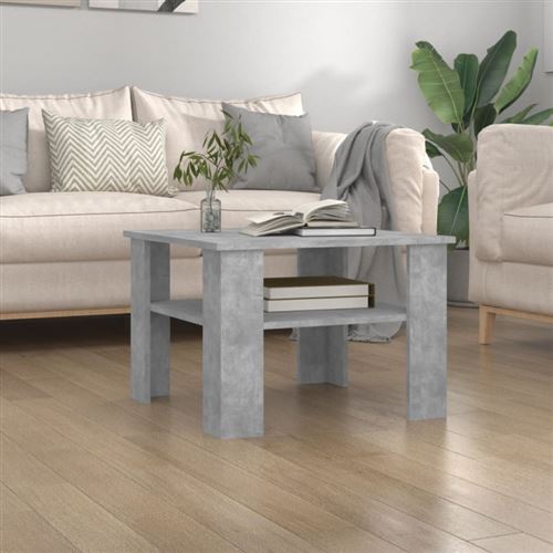Table basse Gris béton 60x60x42 cm Bois d'ingénierie