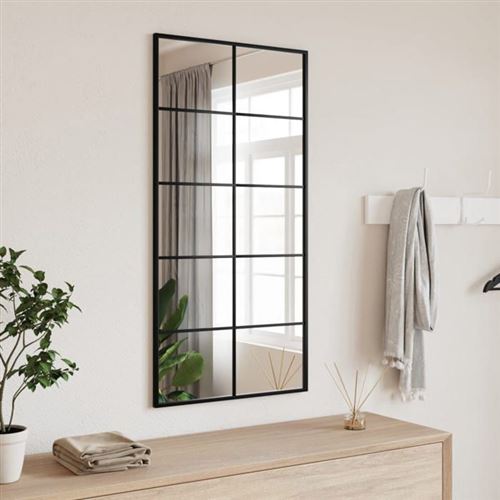 VIDAXL - Miroir mural - Rectangle - 50x100 cm - Noir - Image 3