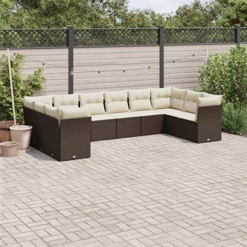 VidaXL - Garten sofagarnitur poly-rattan, One Size, Braun