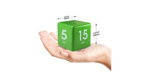 Horloge numérique de 5/15/30/60 minutes | gestion de l'heure, alarme pour enfants vert + yokuli® boîte de rangement bleu