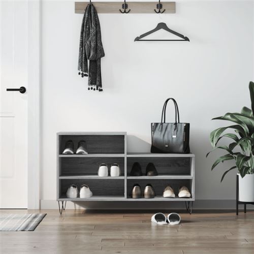 Vidaxl Gris Armoire À Chaussures - Sonoma - Image 3