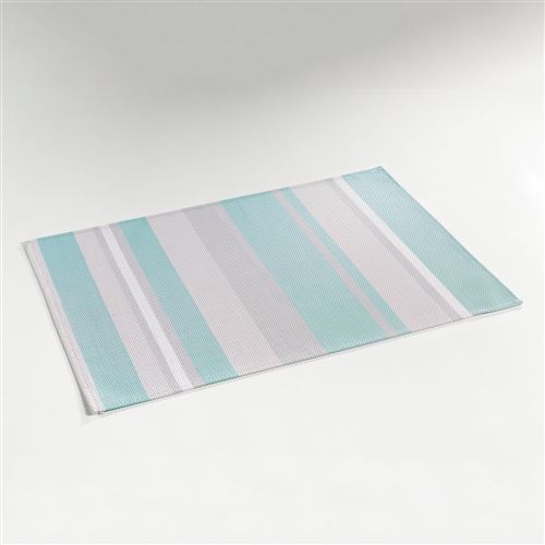Set de table 32 x 47 cm pvc silky Raye bleu