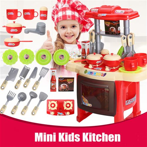 Mini cuisine rouge avec accessoires enfants - OOGarden