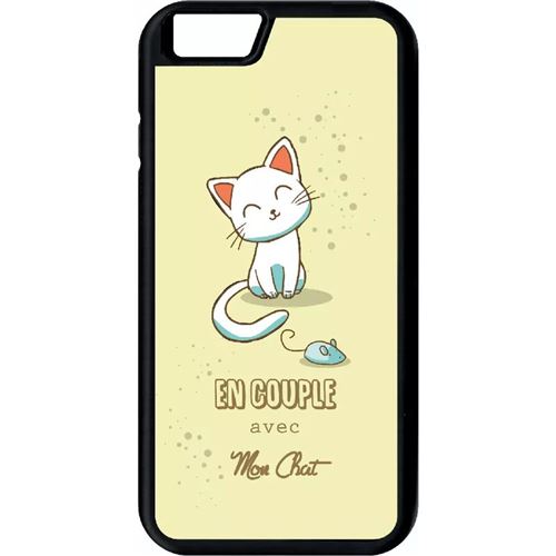 Coque Apple Iphone 6 En Couple Avec Mon Chat Fond Jaune 2