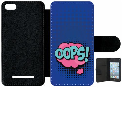 Étui Porte Feuille Xiaomi Mi 4c Oops Fond Bleu Lectrique