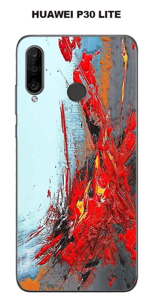 Coque Huawei P30 Lite design Tableau 1 rouge & couleurs