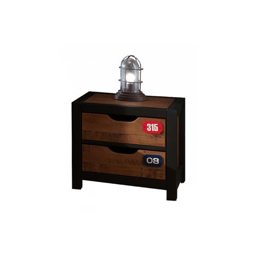 Vipack Table de chevet à 2 tiroirs Alex Bois Naturel